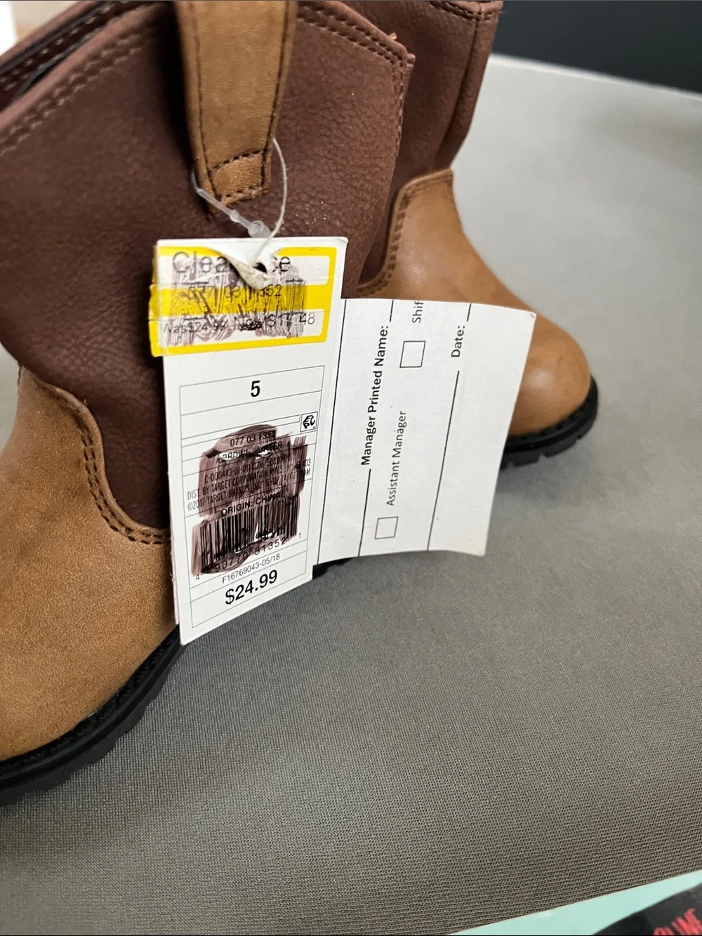 Target Kids Brown Two-Tone Pull-On Western Boots